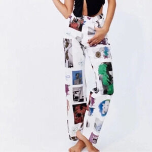 With Jean Lord Newry Graphic Art Print Denim Jeans Womens Size Small Streetwear